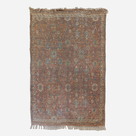 Persian Style Rug Terracotta & Greens