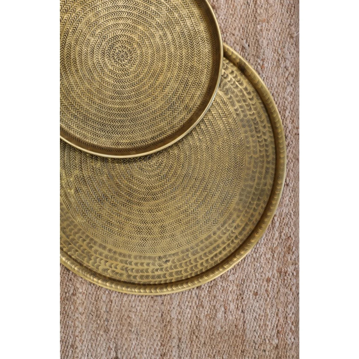 Ravello Large Etched Tray in Antique Brass