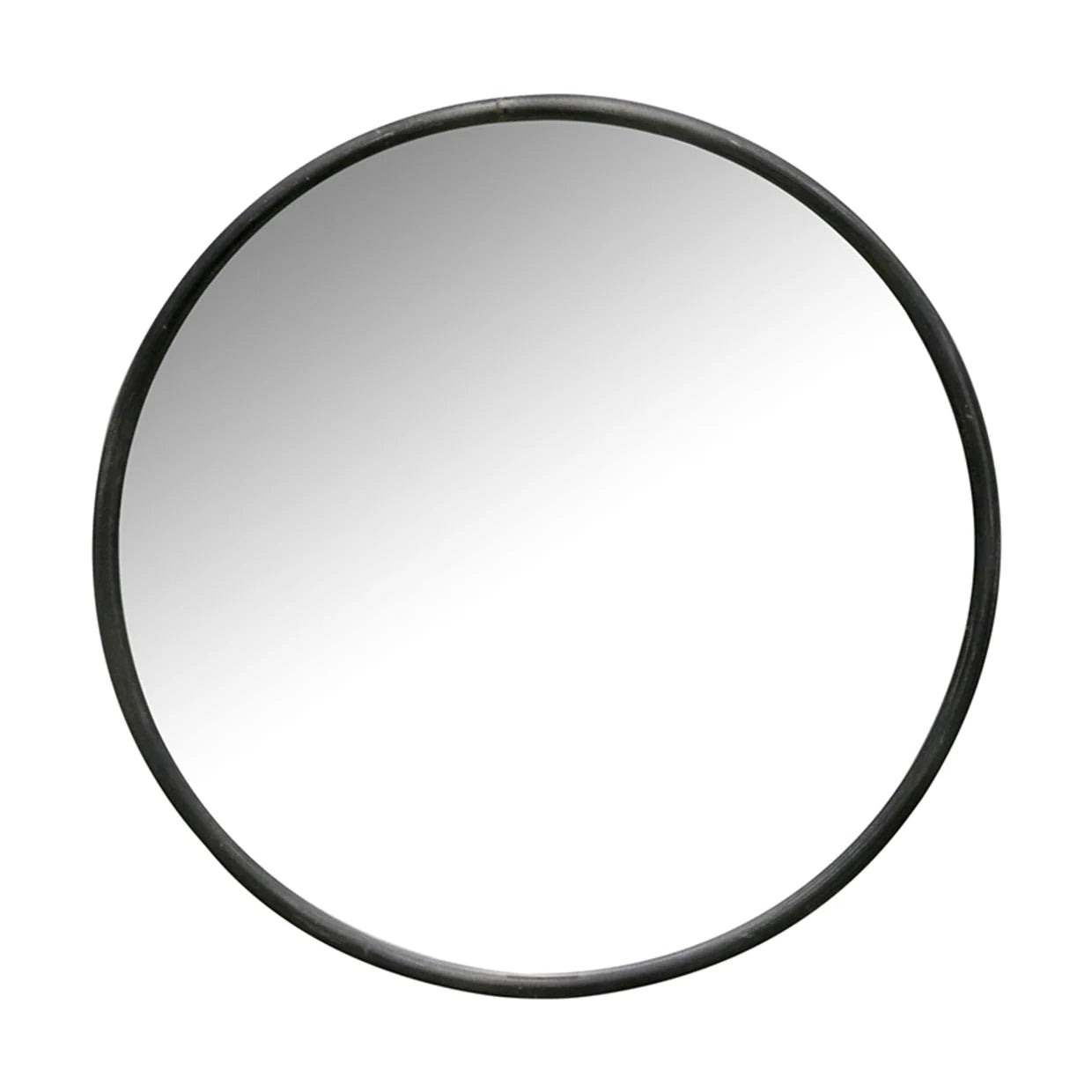 Gunmetal Iron Framed Round Mirror