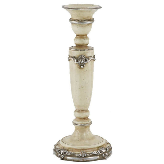 Antiqued Cream Candle Holder
