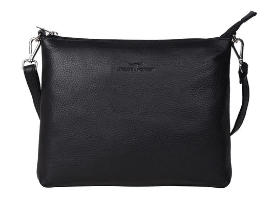 Emma Leather Sling Bag - Black